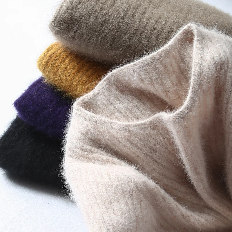 Loose Sweater Women Hot Sale Soft Jumpers Mink Cashmere Knitted New O-Neck Standard Clothes Ladies Pullovers