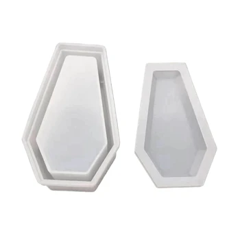 

Resin Crystal Epoxy Mold Coffin Trinket Box Silicone Mould Container Making Tool R2LE