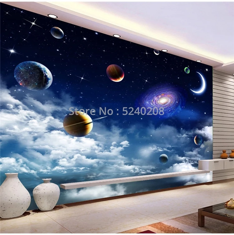 Purple Heaven Space Planet Art 3D Full Wall Mural Photo Wallpaper Home Dec Kids 