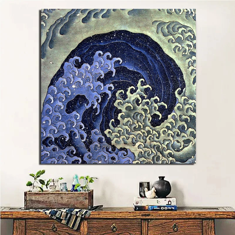 Katsushika Hokusai Ola Femenina Lienzo Pintura Impresion Salon