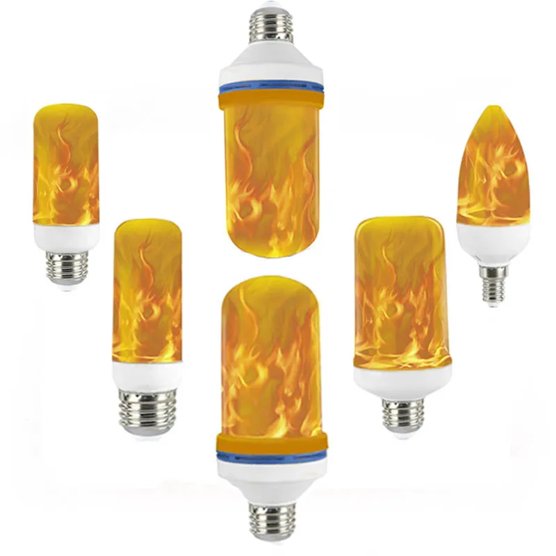 

2Pcs/Lot LED Flame Lamp E27 E26 LED Flame Effect Light Bulb Fire Flickering Emulation For Home Garden Decor LED Lampada