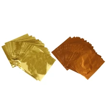200 шт милые сладости Конфета посылка фольга бумага фольга для шоколада на палочке обертки квадратные(100 шт оранжевый с 100 шт Золото