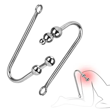 Anal Hook With Ball Stainless Steel Butt Plug Handle Metal Anus Dilator Adult Products Sex Toys for Men Women 2