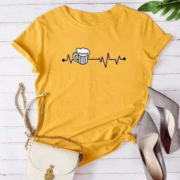 

Spring/Summer 2020 Women's Casual Cotton Personalized Round Neck Print T-shirt plus size Short O-Neck shirts women