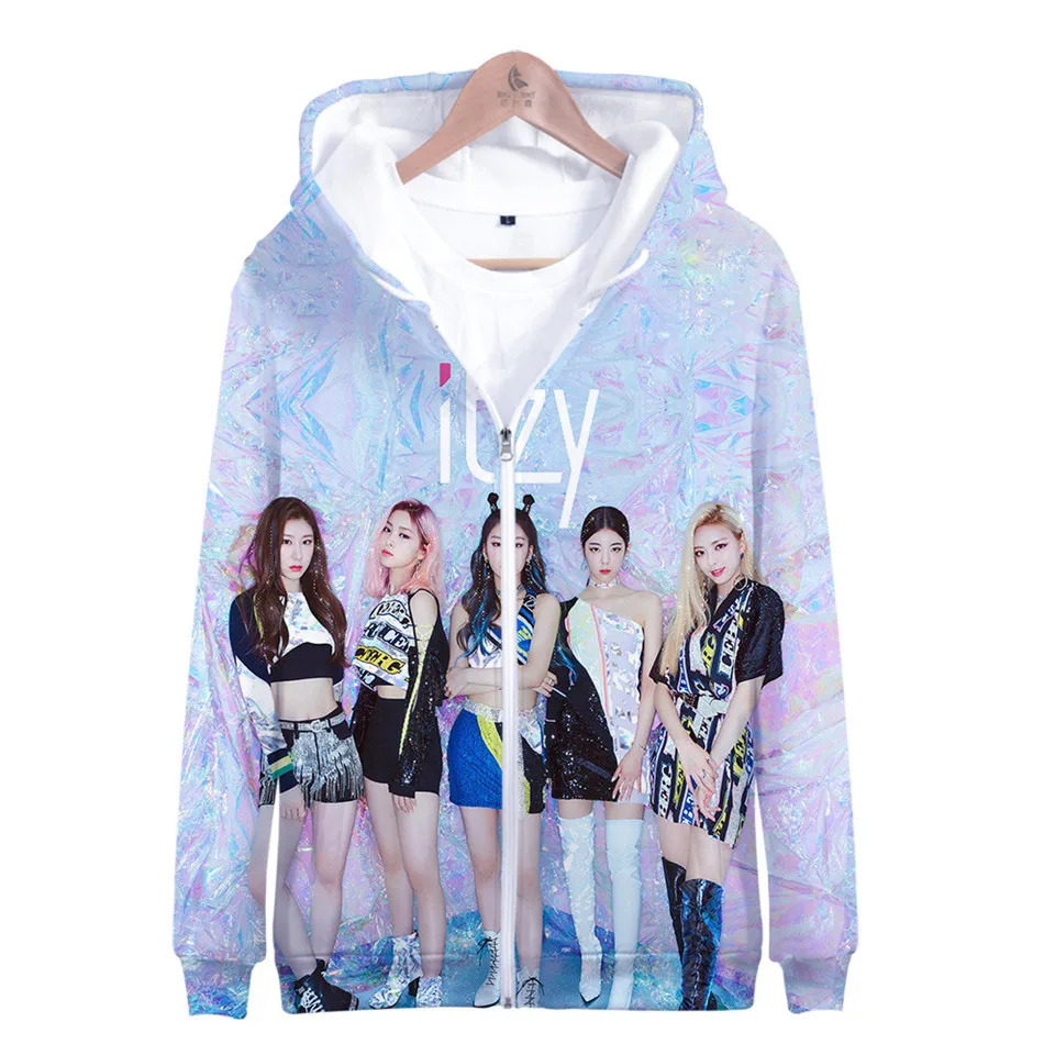 

KPOP ITZY None of My Business Merch Zipper Hoodie YUNA RYUJIN CHAERYEONG LIA YEJI Hooded Long Sleeve Graphic Hoodies Sweatshirt