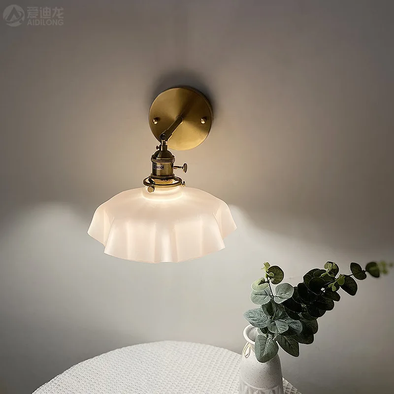 IWHD New Nordic Modern LED Wall Lamp Beside Bedroom Living Room Stair Light Switch 4 Colors Glass Wandlamp Luminaria