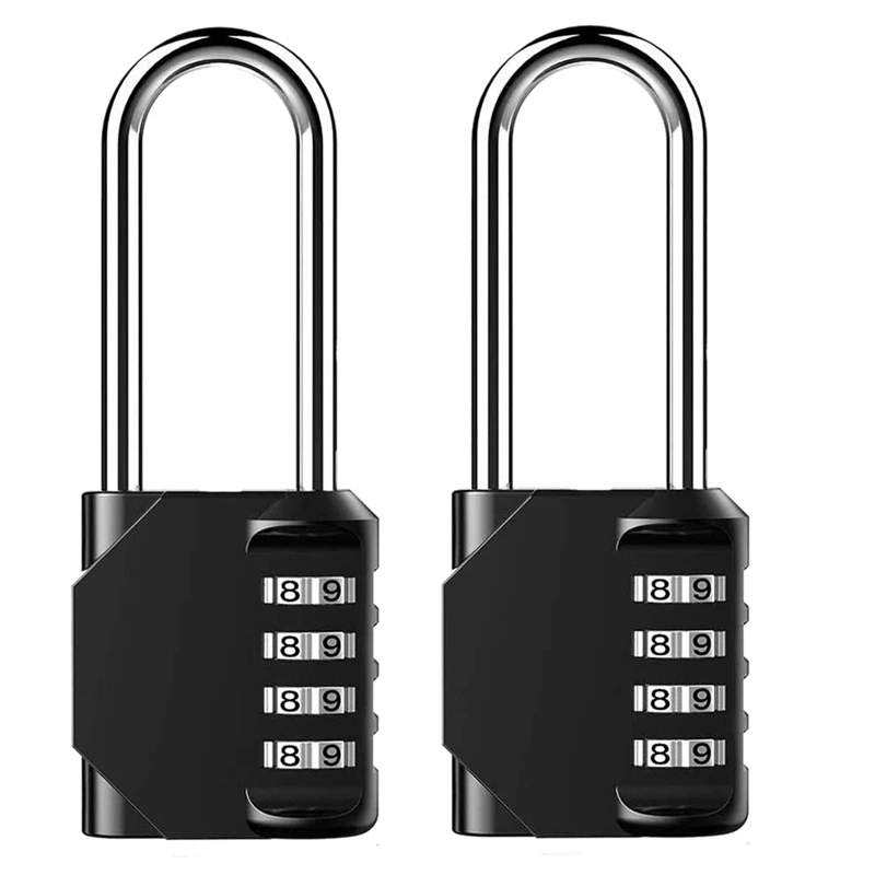 2x Zinc Alloy 4-Digit Code Locks Anti-Theft Padlocks Long Beam Weatherproof and Self-Recovery | Безопасность и защита