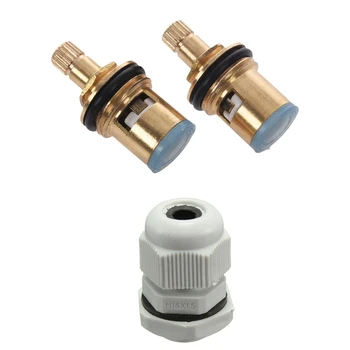 

3 Pcs Accessories: 2Pcs 1/2 Inch Ceramic Tap Cartridge Disc Quarter Turn Valve & 1Pcs 16Mm Cable Compression Glands M16