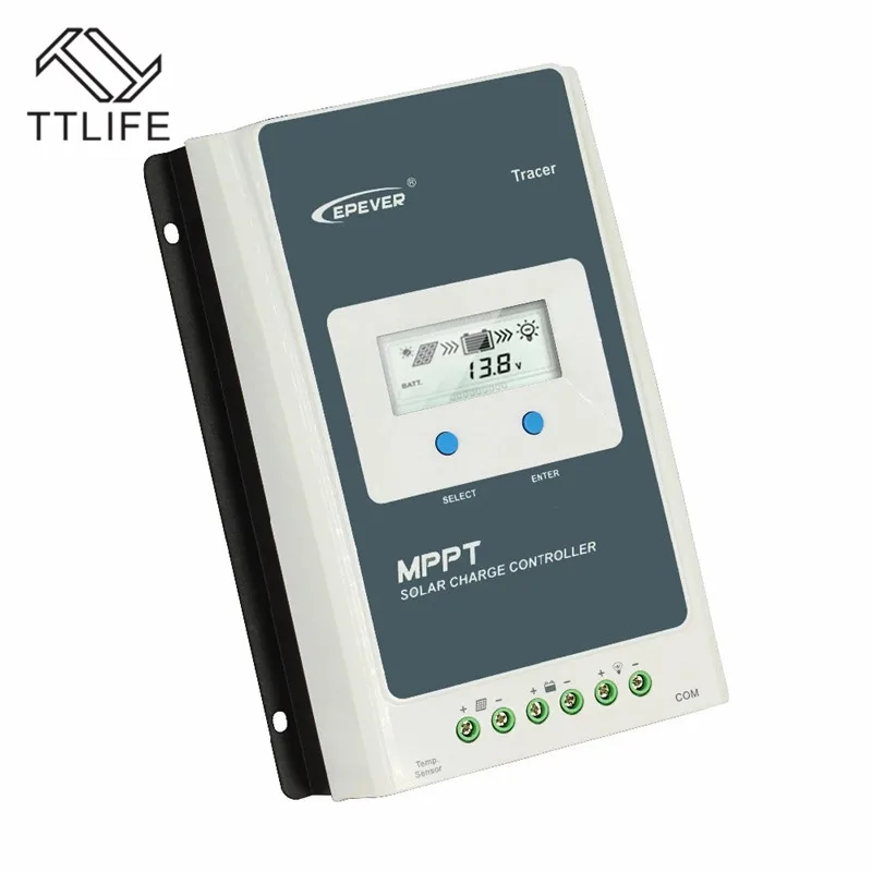 EPever MPPT 40A/30A/20A/10A контроллер солнечного заряда черный-легкий ЖК-солнечный регулятор для 12 В 24 В свинцово-кислотная литиевая-ионная батарея