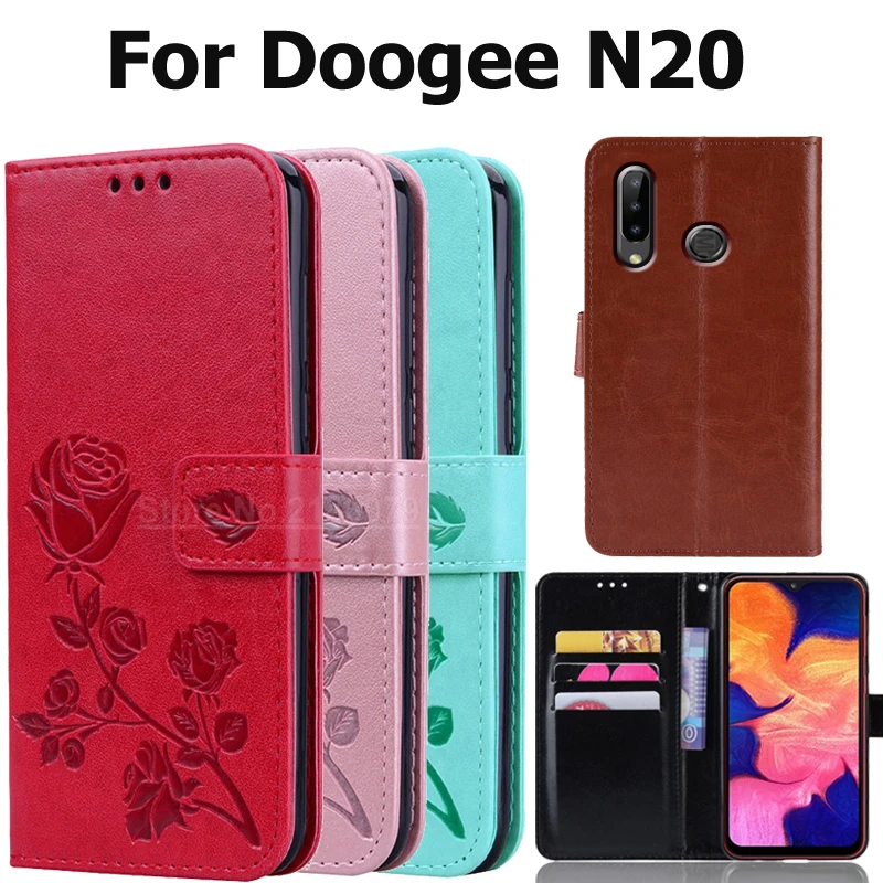 

3D Flower Pattern Flip Phone Case For Doogee N20 Case For Doogee N20 Pro High-end luxury PU Cover without silicone case