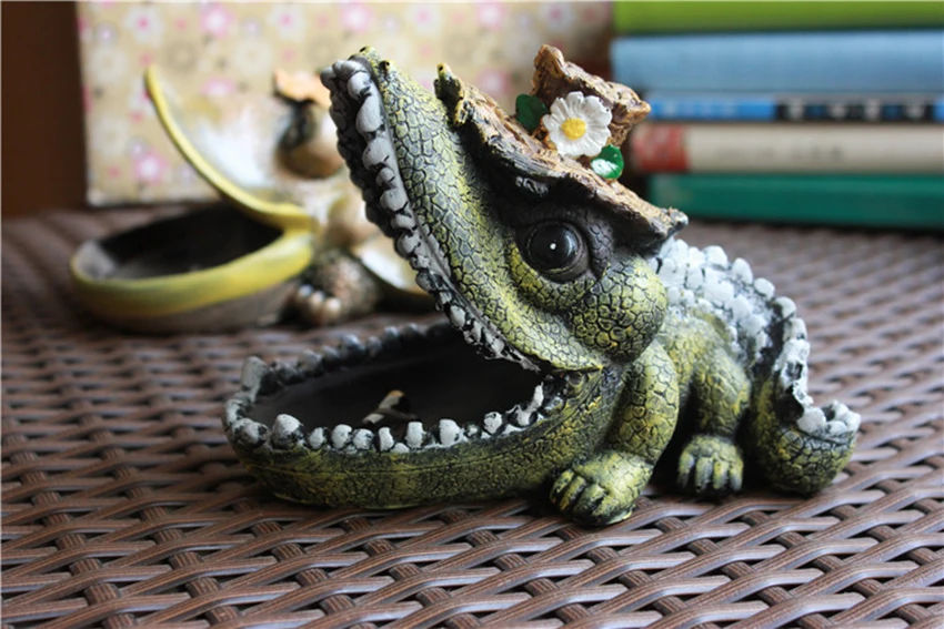 Креативный винтажный Ретро Corcodile черепаха Смола пепельницы сигарет подарок принадлежности для курения Милая модная пепельница подарок украшение
