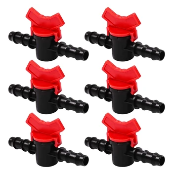 

6 Pcs Drip Irrigation Switch Valve 160mm,Connectors Barbed Valve Irrigation FittingsSuitable for Agricultura Garden