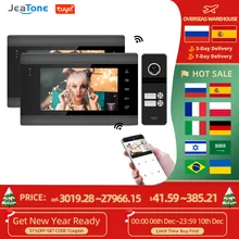 Jeatone – visiophone intelligent Tuya, 7 pouces, wi fi, interphone vidéo sans fil, pour maison, 1/2/3/4F, moniteur d'intérieur, sonnette avec caméra, système d'extérieur