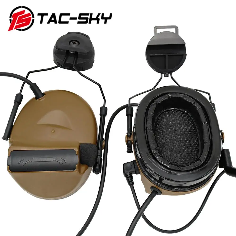 TAC-SKY COMTAC II шлем кронштейн силиконовые наушники для защиты слуха шумоподавление пикап Военная стрельба тактическая гарнитура CB - Цвет: CB