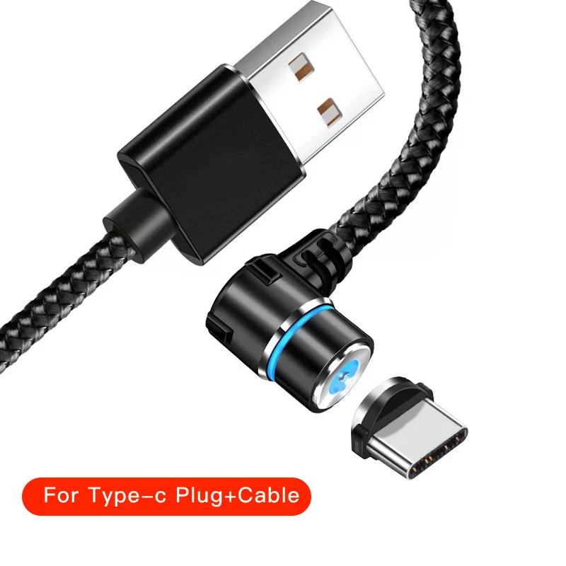 For TC Магнитный usb-кабель для быстрой зарядки на 90 градусов, кабель типа C, магнитный кабель для зарядки и передачи данных, кабель для зарядки Micro USB, кабель для зарядки телефона, игровой кабель, usb-шнур - Цвет: For TC