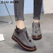 Лидер продаж; зимние женские ботильоны; женская обувь без застежки на платформе и молнии; модная повседневная нескользящая обувь на плоской подошве; mujer G292