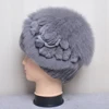 Winter Women 100%Natural Rex Rabbit Fur Cap Lady Warm Authentic Rex Rabbit Fur Caps Good Elastic Real Fur Hats Warm Beanies 3