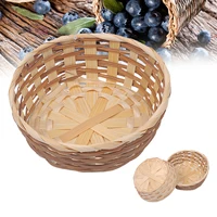 Bamboo Round Fruit Basket Large Capacity Durable Bamboo Handwoven Bowl Fruit Vegetables Serving Basket for Kitchen Fast Delivery 1