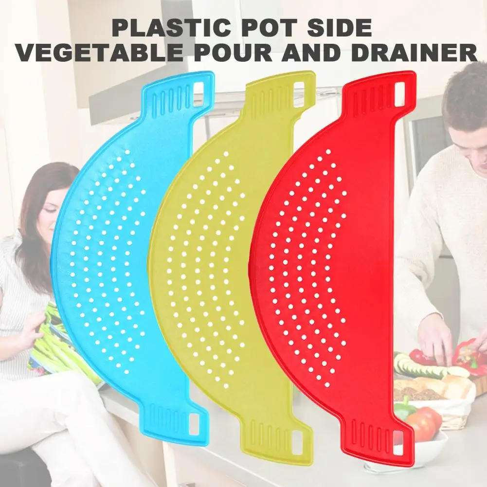 Drainer Board Half Moon Shape Vegetable Washing Heat Resistant Pot Funnel Strainer for Kitchen Gadgets