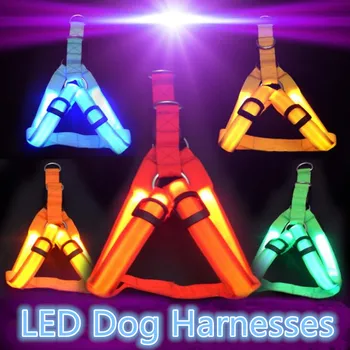 

Nylon Pet Safety LED Harness Dog Product Flashing Light Harness LED Dog Harness Leash Rope Belt LED Dog Collar Vest Pet Supplies