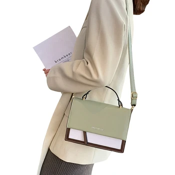 

Women Shoulder Bag Fashion Simple Small Square Bag Women's Designer Handbag Flap 2020 PU Leather Phone Shoulder Bag Pouch