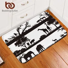 BeddingOutlet слон коврик в африканском стиле животных нескользящий ковер Жираф Олень прямоугольный половик деревья Спальня коврик 50x80 см