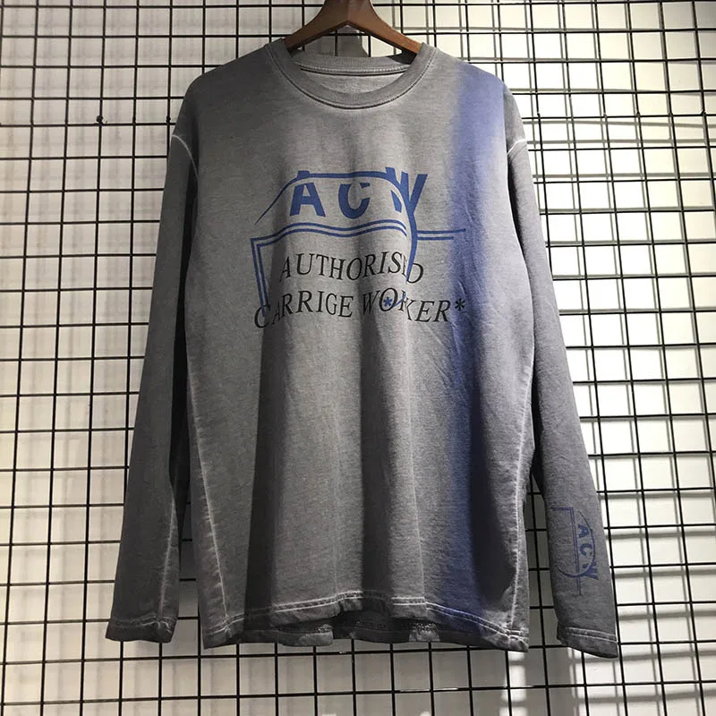 19ss длинный рукав новая холодная стена ACW Футболка мужская женская Свободная