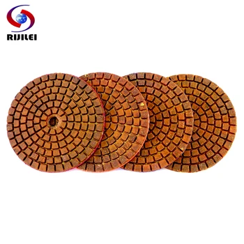 

RIJILEI 4PCS Super 3inch Diamond polishing pads Copper bond wet polishing pad for granite marble concrete floor Grinding Disc