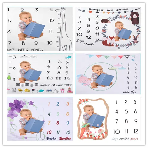 

Baby Monthly Milestone Blanket Swaddling Newborn Photography Swaddle Blanket Cute Baby Rug Baby Background Mat Anniversary