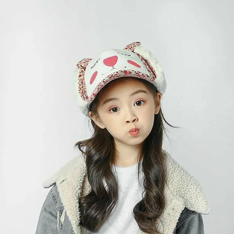 

Winter Bomber Hats Kids Cute Pikachu Earflap Cap Girls Russian Hat Balaclava Warm Face Mask Boys Snow Cap Child Outdoor Soviets