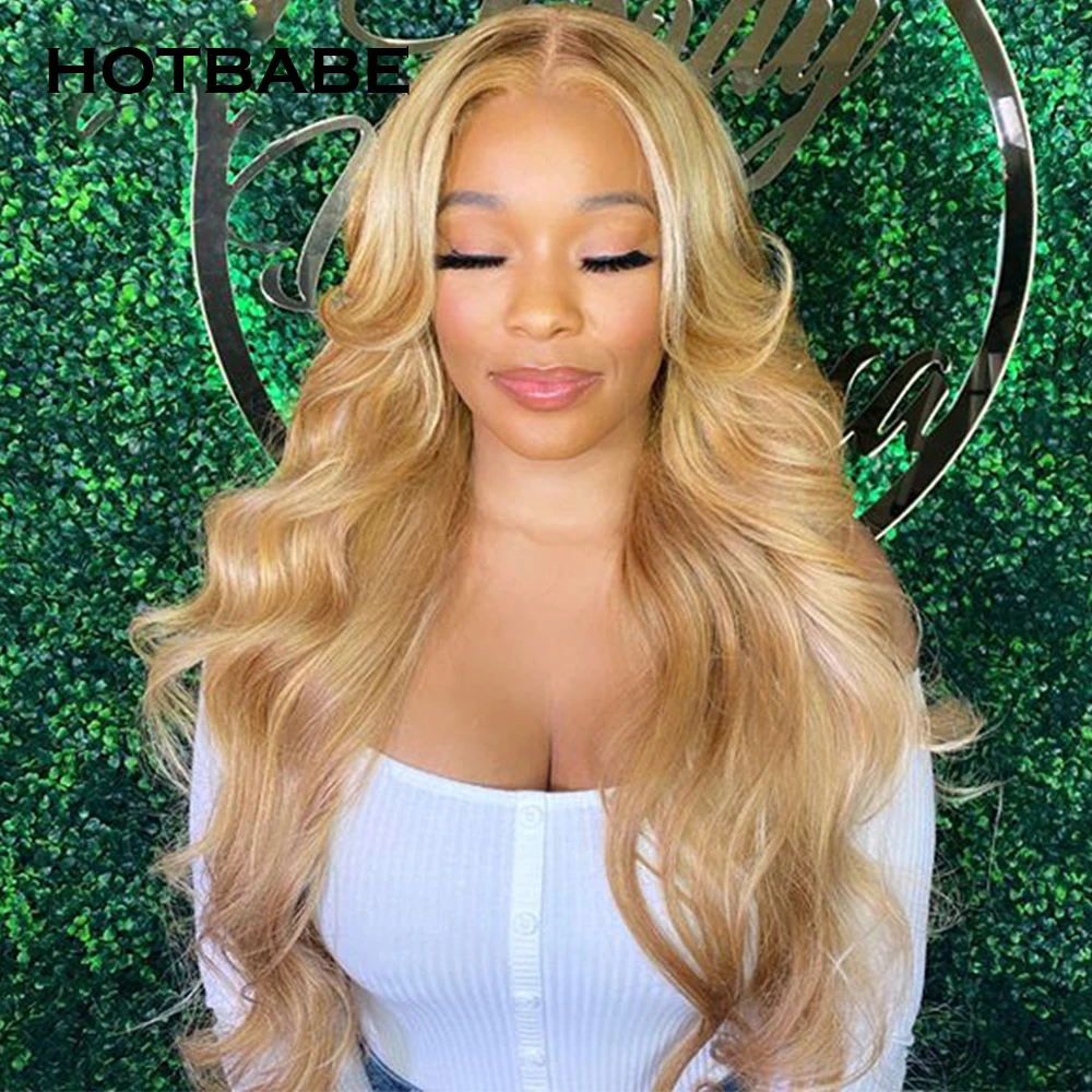 30/27 Honey Blonde Transparent Lace Front Wigs For Women Highlight Body Wave HD Lace Frontal Wigs Colored Human Hair Wig Remy