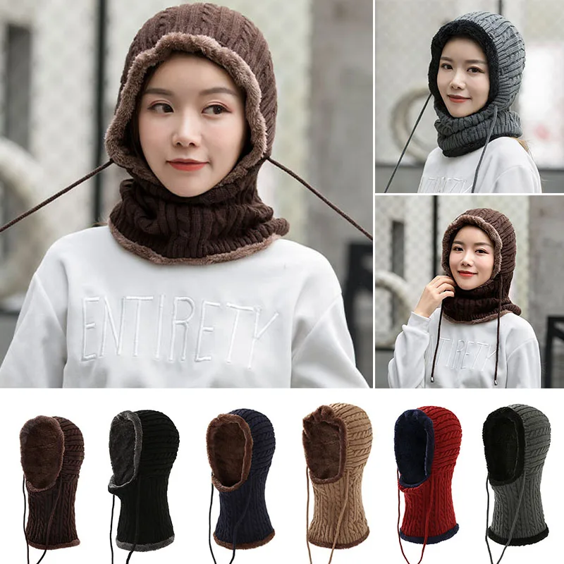 

Durable Multicolor Knitted Hat Warm Keeping Cold Proof 1Pcs Neck Cap Knitting Woollen Yarn Winter Hats