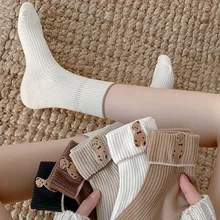 2022 Cartoon Women'S Breathable Cotton Socks Cute Bear Lovely Animal Pattern Girl Sock Combed Of Pure Cotton Woman Socks