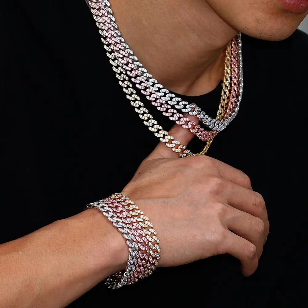 Copper Curb Cuban Chain Necklace Bling 