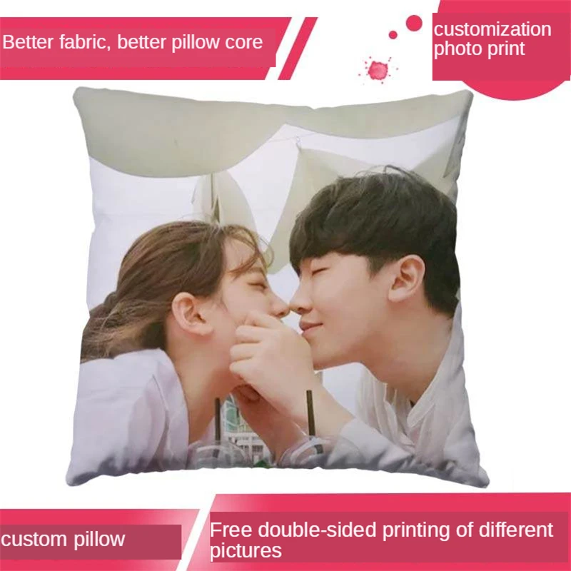 

B-LIFE Personalized Couple Names Home Decor Pillow Cover Cushion Cover and Decorative Throw Pillow Case Love Picture