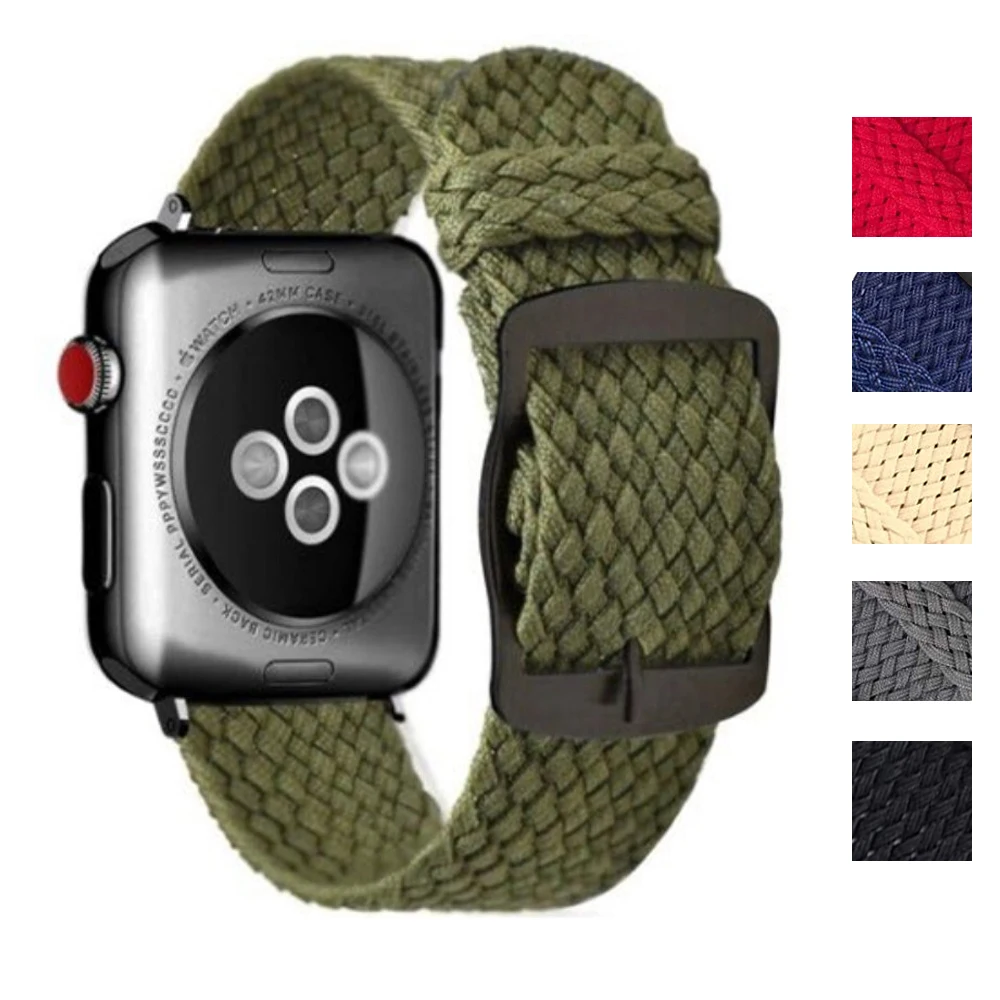 Ремешок для Apple Watch Series 5 4 3/2/1 полосы 38 мм 42 нейлоновая Мягкая дышащая сменная
