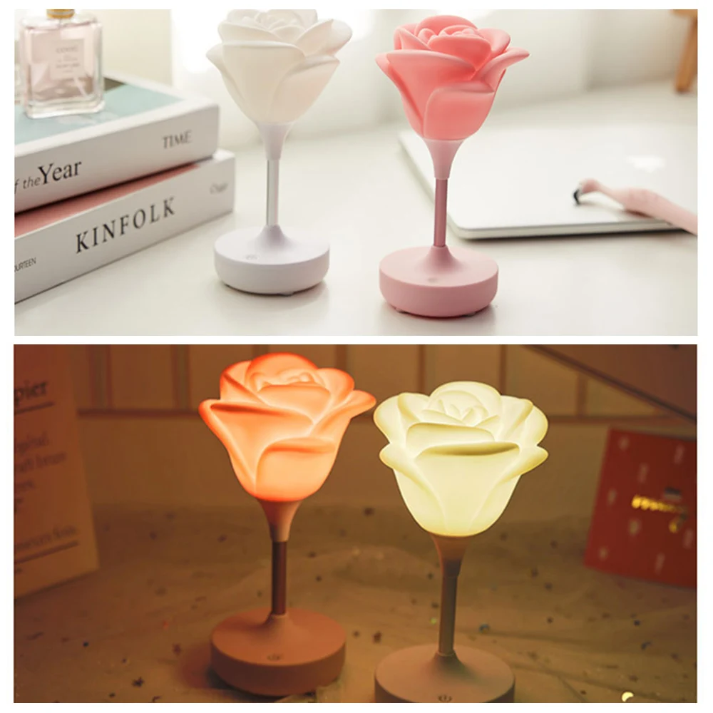 2020New Rose светильник светодиодный ночник в форме розы прикроватная атмосферная