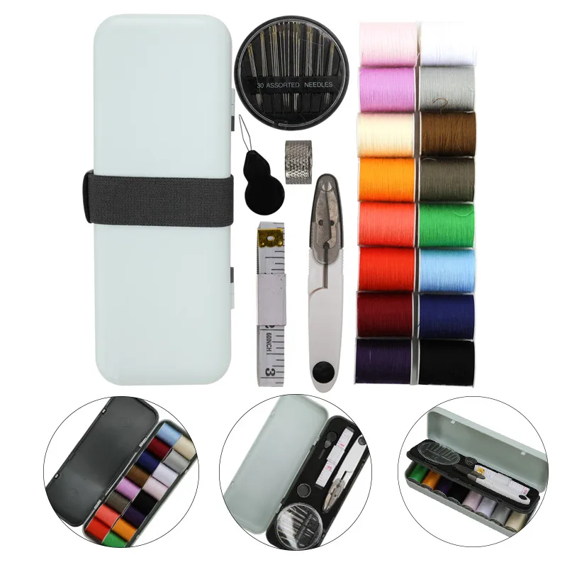Sewing-Kit-Double-Layer-Portable-Travel-Sewing-Box-with-Scissors-Thimble-16pcs-Thread-30pcs-Sewing-NeedlesTape