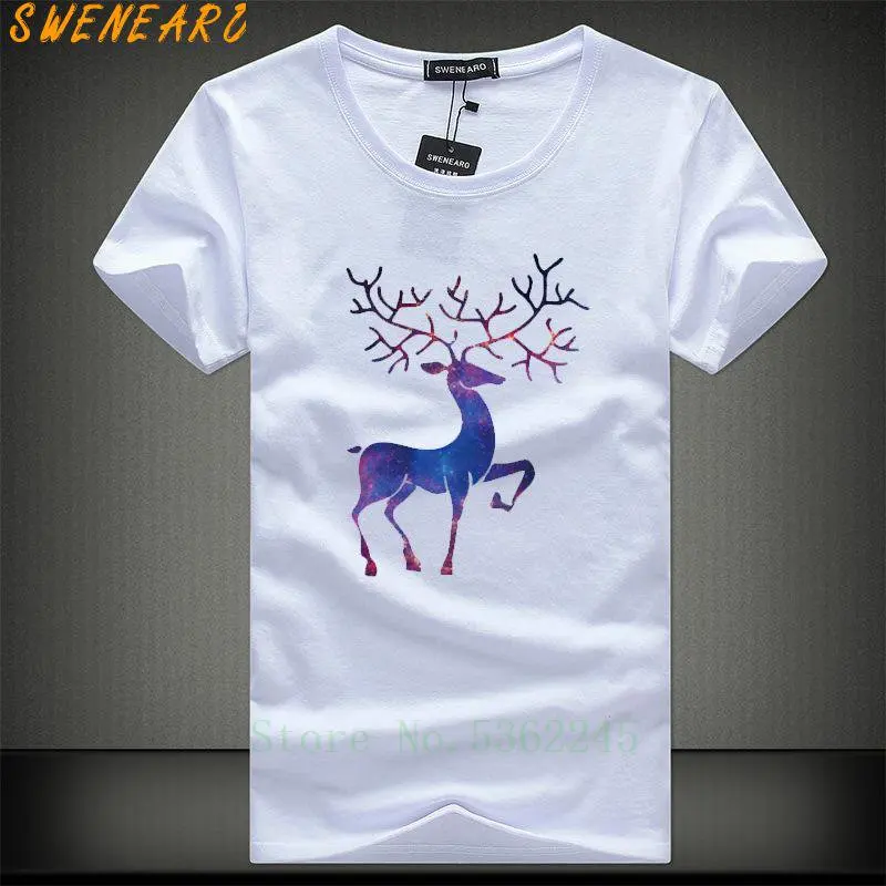 Swenearo Summer T-Shirts Men T Shirts White 2020 Famous Brand Cotton New Printing Shirt Tops Tees Fashion Mens O-Neck | Мужская одежда