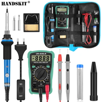 

Soldering Iron Kit - Soldering Iron 60 W Adjustable Temperature, Digital Multimeter, Wire Cutter, Stand,Soldering Iron Tip Set,