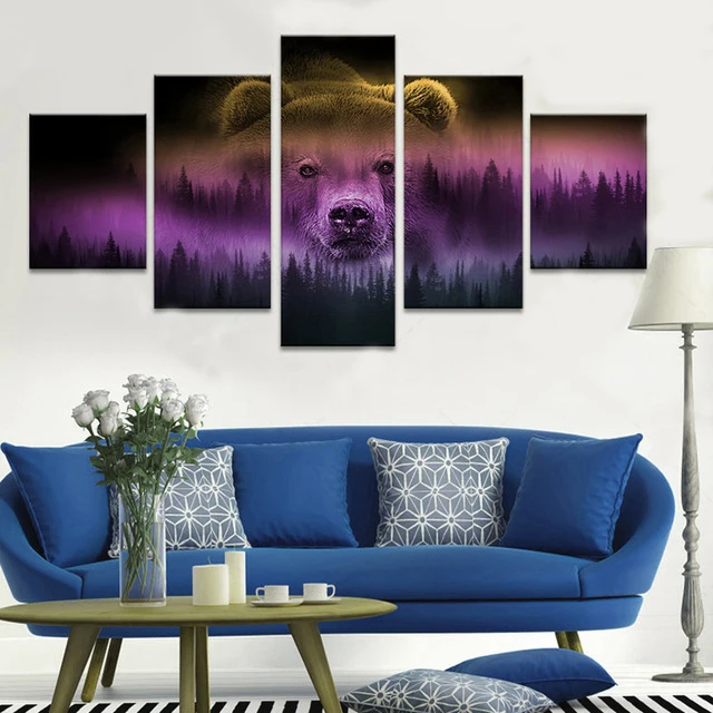 5Pieces-Modern-HD-Print-Animal-Bear-Canvas-Painting-Bedroom-Decoration-Wall-Art-Picture-Posters-and-Prints