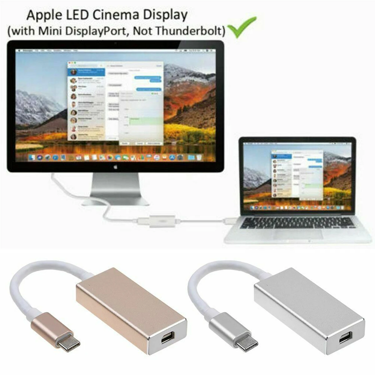 SOONHUA USB3.1 type-C к Мини адаптер для дисплея Портативный Женский HD USB-C к Мини DP конвертер