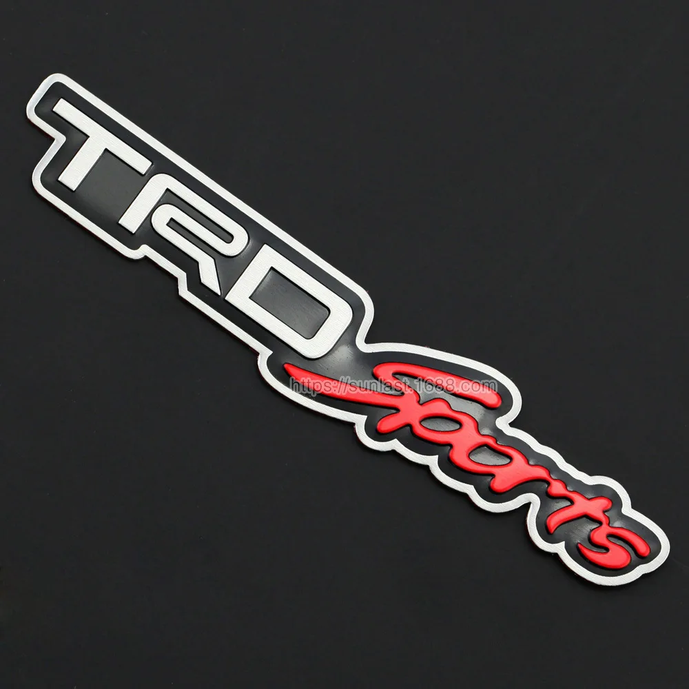 TRD Sports задняя металлическая декоративная наклейка крутой модифицированный алюминиевый сплав стерео бампер стикеры автомобильные наклейки