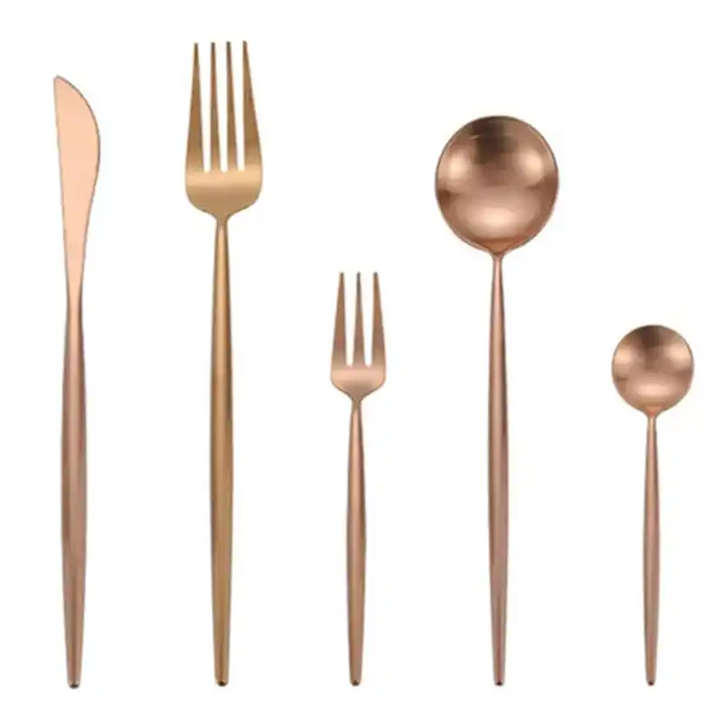 Kubac 30 Pcs Rose Gold Edelstahl Geschirr Gabel Messer Scoops Dessert Gabeln Besteck Set Geschirr Fur Party Set Tableware Stainless Steel Dinnerwarefork Knife Aliexpress