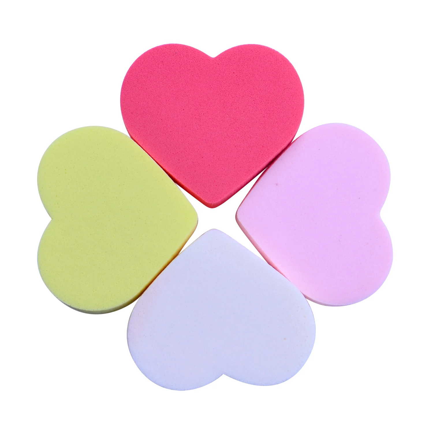 4pcs Beauty Makeup Foundation Cosmetic Puff Heart-shaped Sponge Set