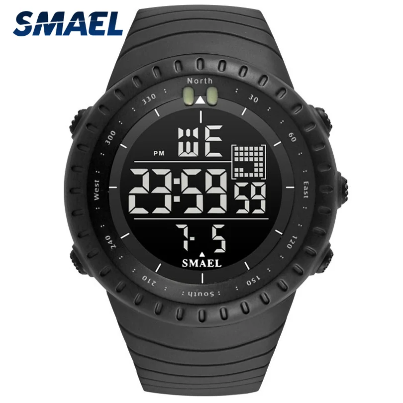 SMAEL1237BigDialDigital50MWaterproofDigitalLEDWristWatchMen