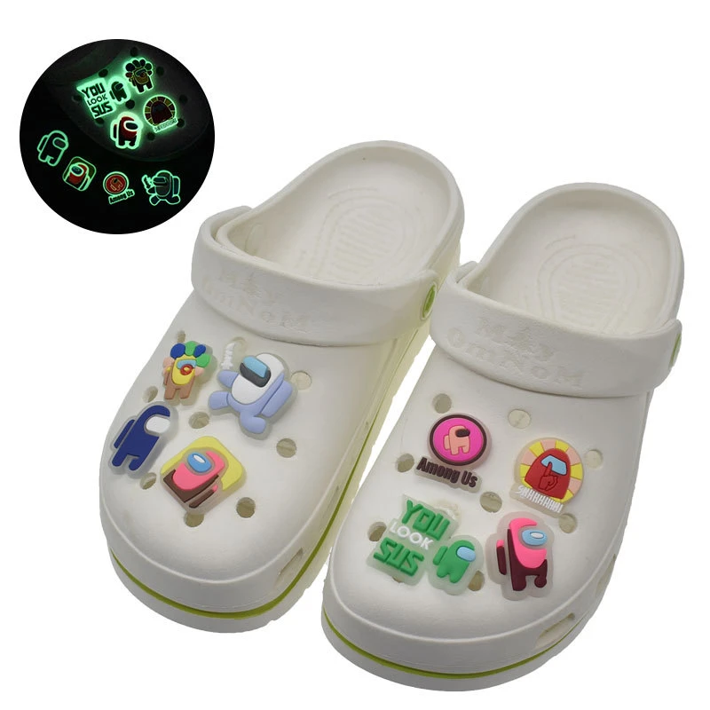 1pcs Luminous Decorations Fluorescent Shoe Accessories Pvc Croc Jibz Buckle For Kids And Adult Bracelets Wristbands - Shoe Decorations - AliExpress
