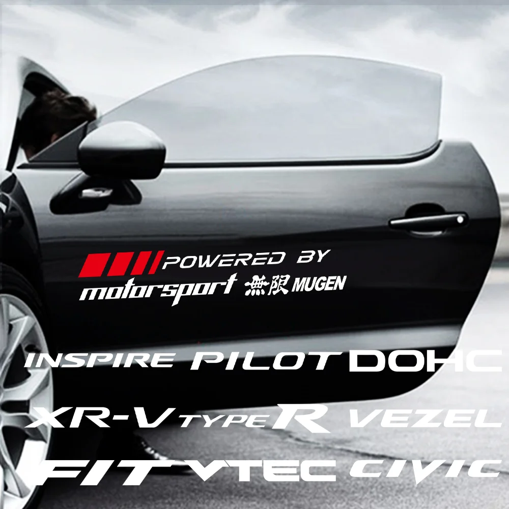 Наклейки на двери автомобиля 2 шт. ПВХ Наклейка для Honda Mugen CR-V CIVIC Accord 7 Jazz Crosstour Odyssey