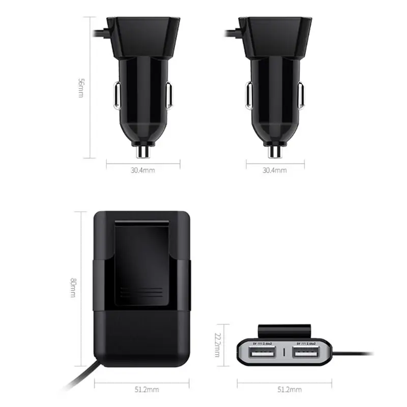 USB QC 3,0 автомобильный прикуриватель 4 USB зарядное устройство разветвитель зарядки адаптер питания для спинки сиденья мобильного телефона держатель зарядного устройства