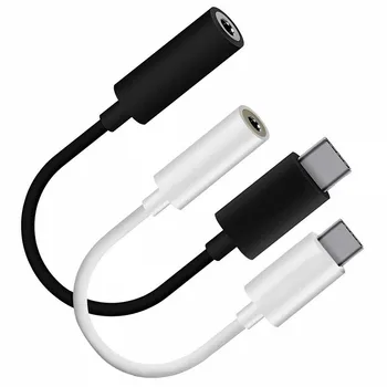 

1000pcs USB C Type c Male to 3.5MM Jack Femal Audio Cable Adapter Convert For samsung htc android phone White Black